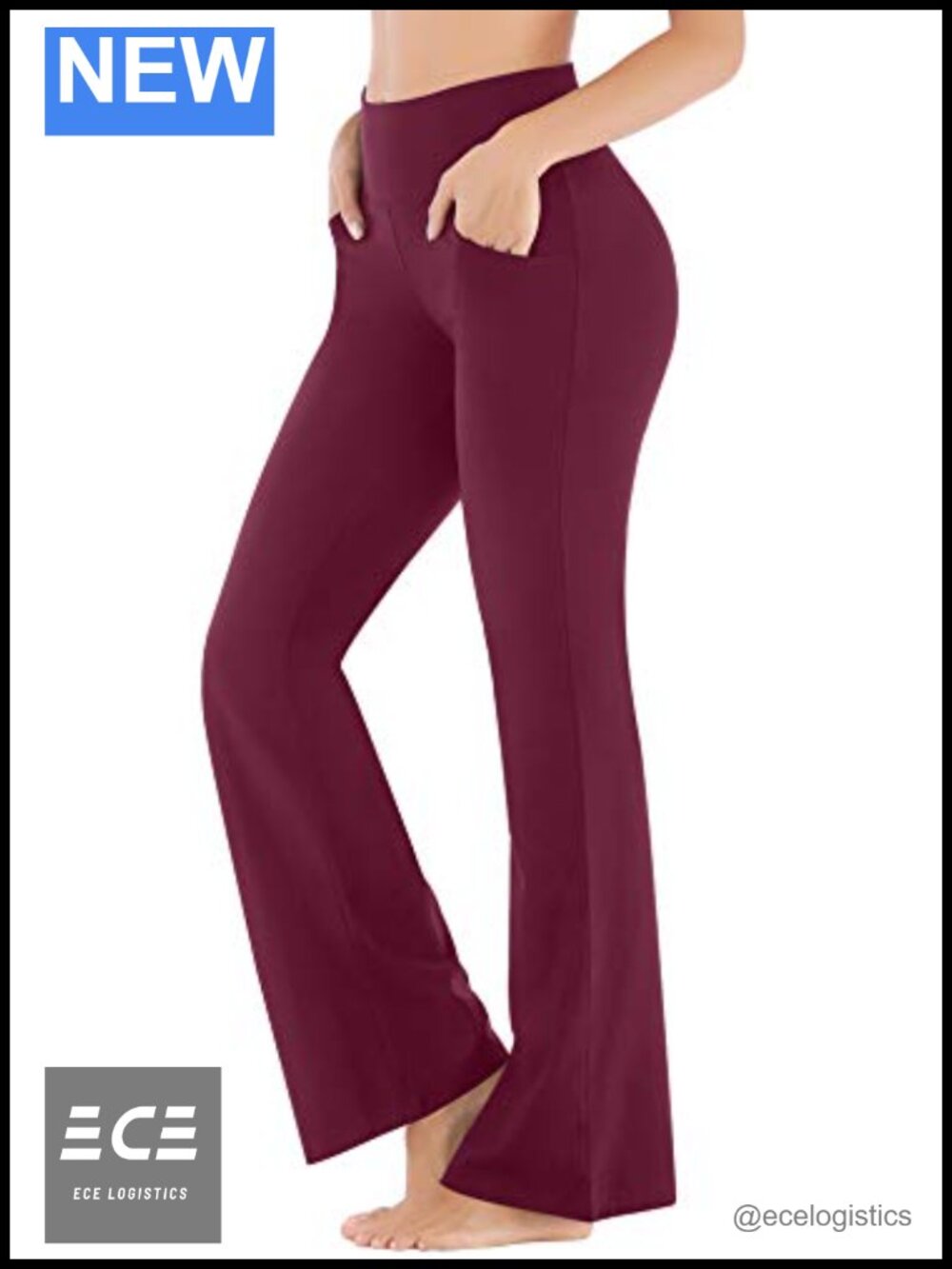 High Waisted Bootcut Yoga Pants with Pockets Pull On Stretch Work Pants